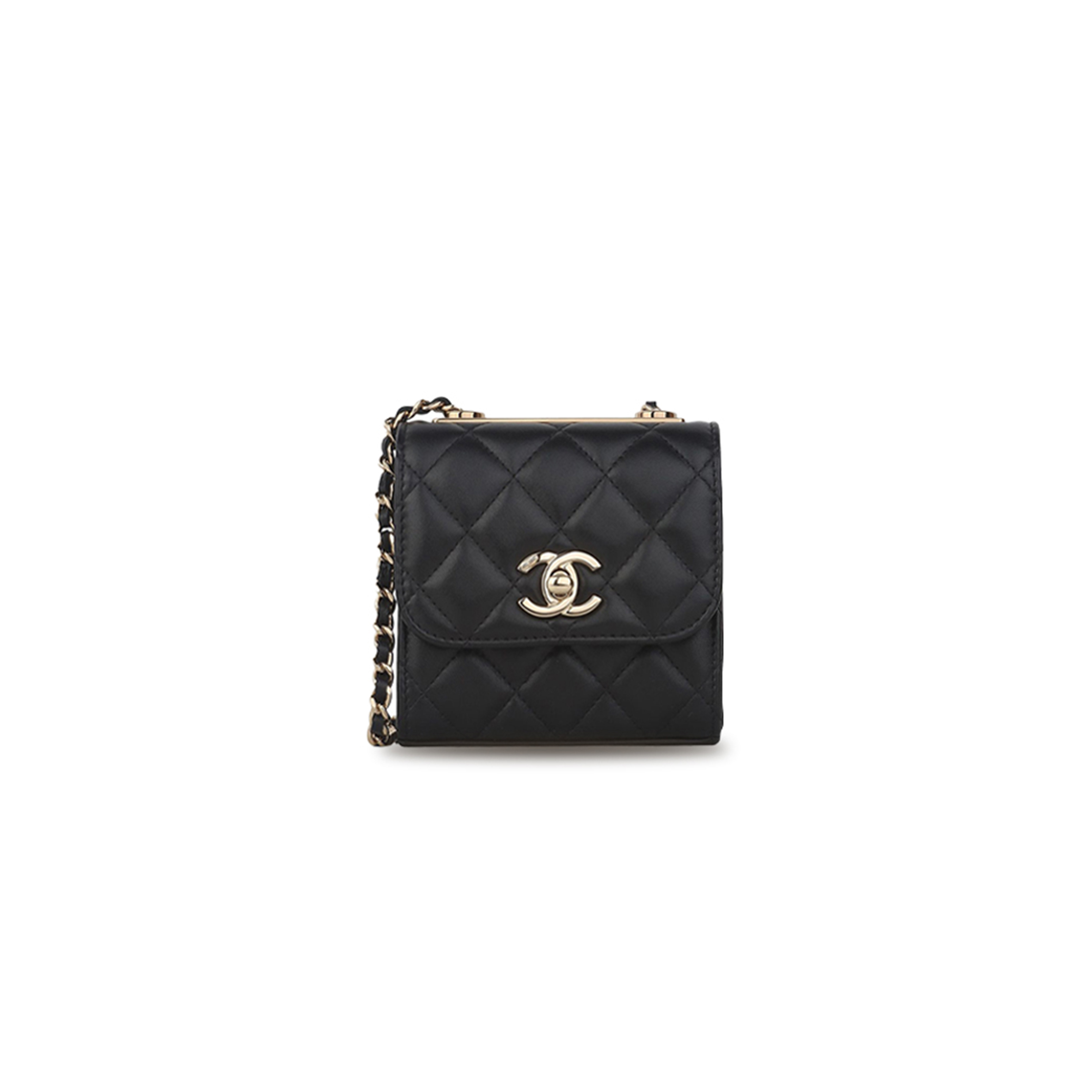 Ch*el trend mini crossbody bag in lamb with gold cc chain a81633 (11*11*5.5cm)